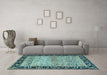 Machine Washable Oriental Light Blue Modern Rug in a Living Room, wshabs1830lblu