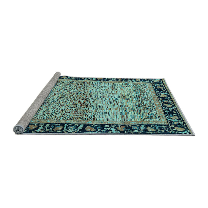 Sideview of Machine Washable Oriental Light Blue Modern Rug, wshabs1830lblu