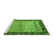 Sideview of Machine Washable Oriental Green Modern Area Rugs, wshabs1830grn