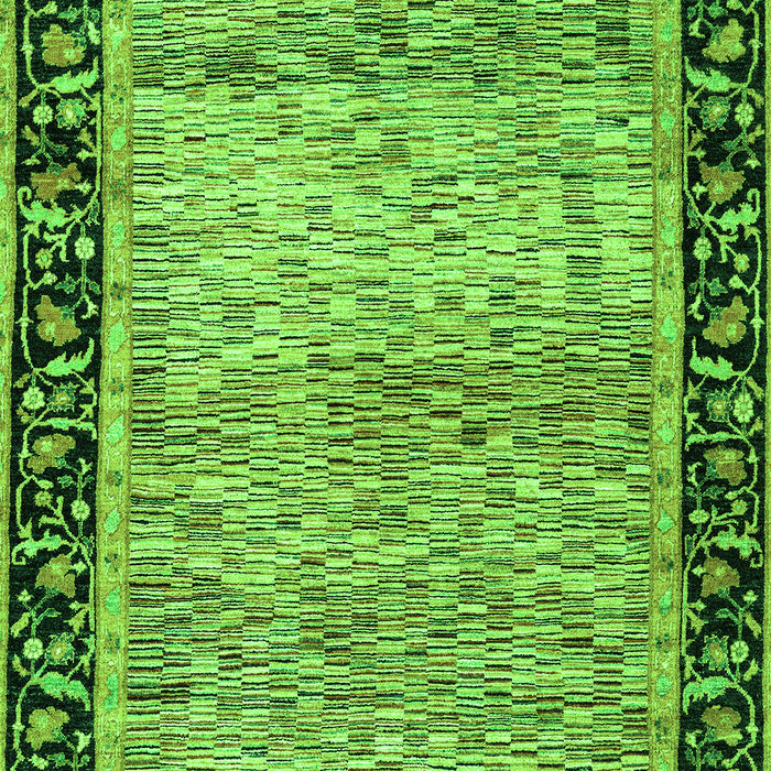 Machine Washable Oriental Green Modern Area Rugs, wshabs1830grn