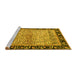 Sideview of Machine Washable Oriental Yellow Modern Rug, wshabs1830yw