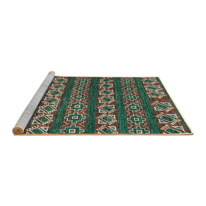 Sideview of Machine Washable Abstract Bakers Brown Rug, wshabs1831