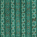 Square Machine Washable Oriental Turquoise Modern Area Rugs, wshabs1831turq