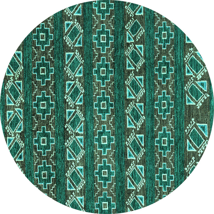 Round Oriental Turquoise Modern Rug, abs1831turq
