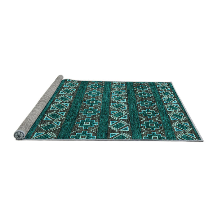 Sideview of Machine Washable Oriental Light Blue Modern Rug, wshabs1831lblu