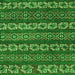 Square Machine Washable Oriental Green Modern Area Rugs, wshabs1831grn