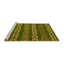 Sideview of Machine Washable Oriental Yellow Modern Rug, wshabs1831yw
