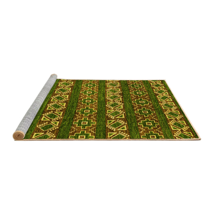 Sideview of Machine Washable Oriental Yellow Modern Rug, wshabs1831yw