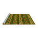 Sideview of Machine Washable Oriental Yellow Modern Rug, wshabs1831yw