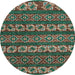 Round Machine Washable Abstract Bakers Brown Rug, wshabs1831