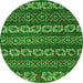 Round Oriental Green Modern Rug, abs1831grn