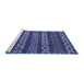 Sideview of Machine Washable Oriental Blue Modern Rug, wshabs1831blu