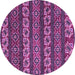 Round Oriental Pink Modern Rug, abs1831pnk