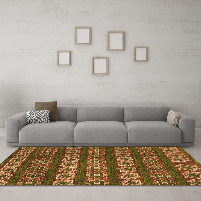 Machine Washable Oriental Orange Modern Area Rugs in a Living Room, wshabs1831org