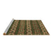 Sideview of Machine Washable Oriental Brown Modern Rug, wshabs1831brn