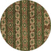 Round Oriental Brown Modern Rug, abs1831brn