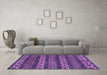 Machine Washable Oriental Purple Modern Area Rugs in a Living Room, wshabs1831pur