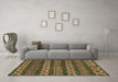 Machine Washable Oriental Brown Modern Rug in a Living Room,, wshabs1831brn