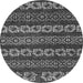 Round Oriental Gray Modern Rug, abs1831gry