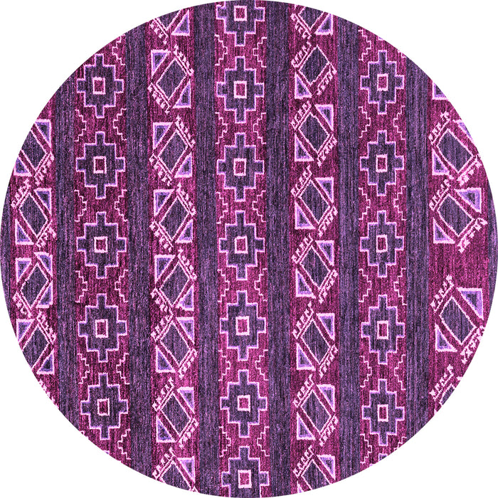 Round Machine Washable Oriental Pink Modern Rug, wshabs1831pnk