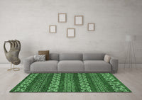 Machine Washable Oriental Emerald Green Modern Rug, wshabs1831emgrn