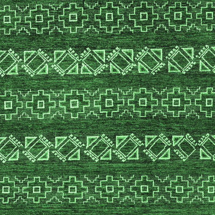 Machine Washable Oriental Emerald Green Modern Area Rugs, wshabs1831emgrn