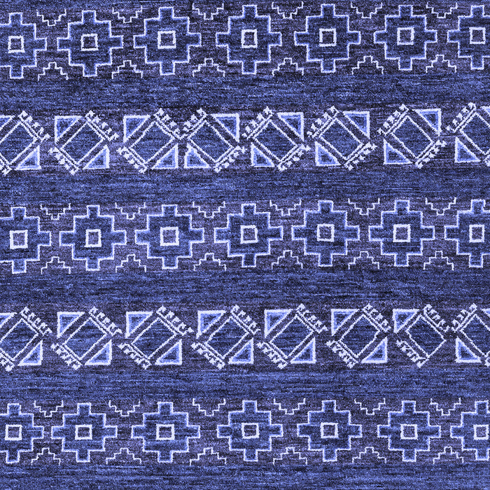 Machine Washable Oriental Blue Modern Rug, wshabs1831blu