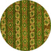 Round Oriental Yellow Modern Rug, abs1831yw