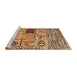 Sideview of Machine Washable Abstract Dark Sienna Brown Rug, wshabs1832