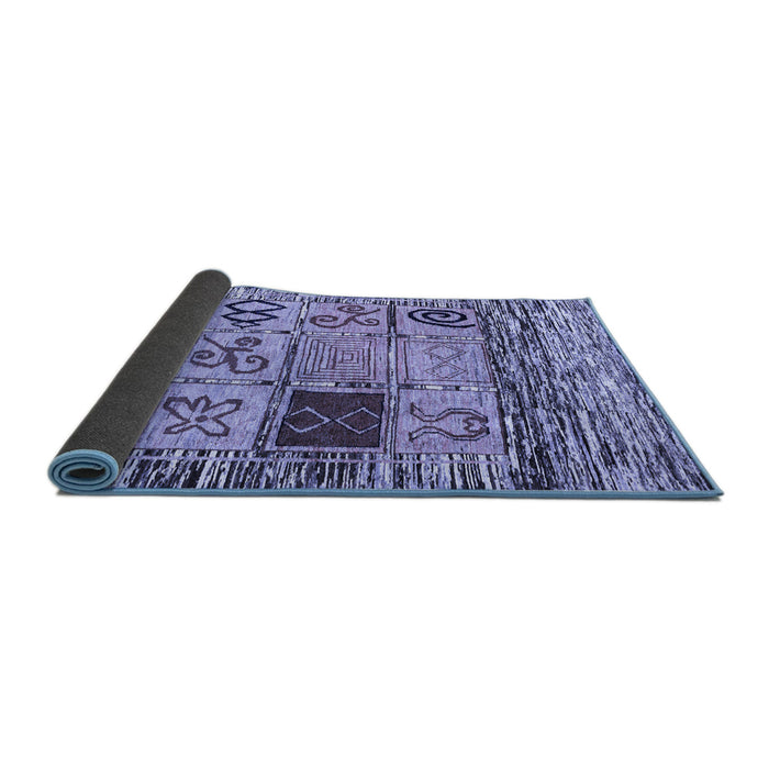Sideview of Oriental Blue Modern Rug, abs1832blu