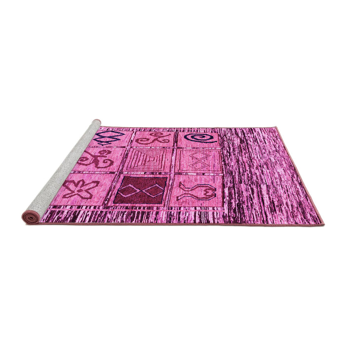 Sideview of Machine Washable Oriental Pink Modern Rug, wshabs1832pnk