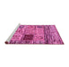 Sideview of Machine Washable Oriental Pink Modern Rug, wshabs1832pnk