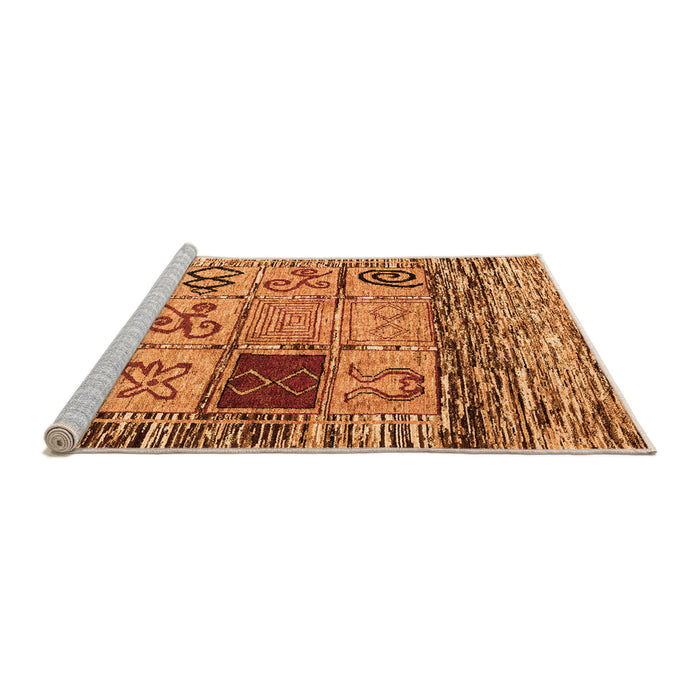 Sideview of Machine Washable Oriental Orange Modern Area Rugs, wshabs1832org