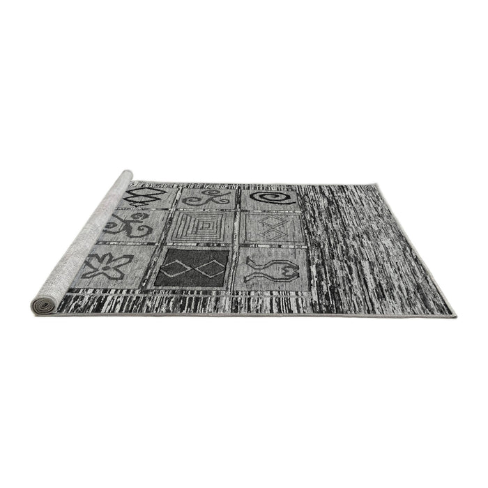 Sideview of Machine Washable Oriental Gray Modern Rug, wshabs1832gry