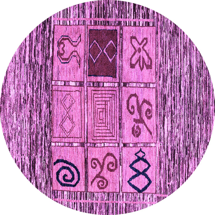 Round Oriental Purple Modern Rug, abs1832pur