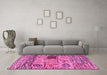 Machine Washable Oriental Pink Modern Rug in a Living Room, wshabs1832pnk