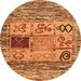 Round Oriental Orange Modern Rug, abs1832org