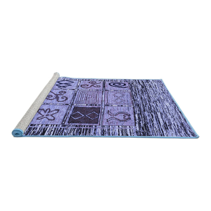 Sideview of Machine Washable Oriental Blue Modern Rug, wshabs1832blu