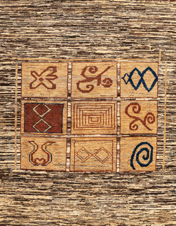 Abstract Dark Sienna Brown Oriental Rug, abs1832