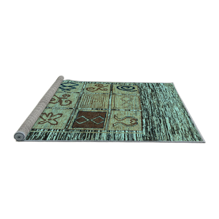 Sideview of Machine Washable Oriental Light Blue Modern Rug, wshabs1832lblu