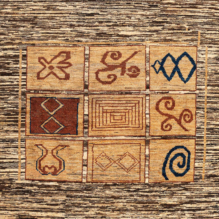 Machine Washable Abstract Dark Sienna Brown Rug, wshabs1832