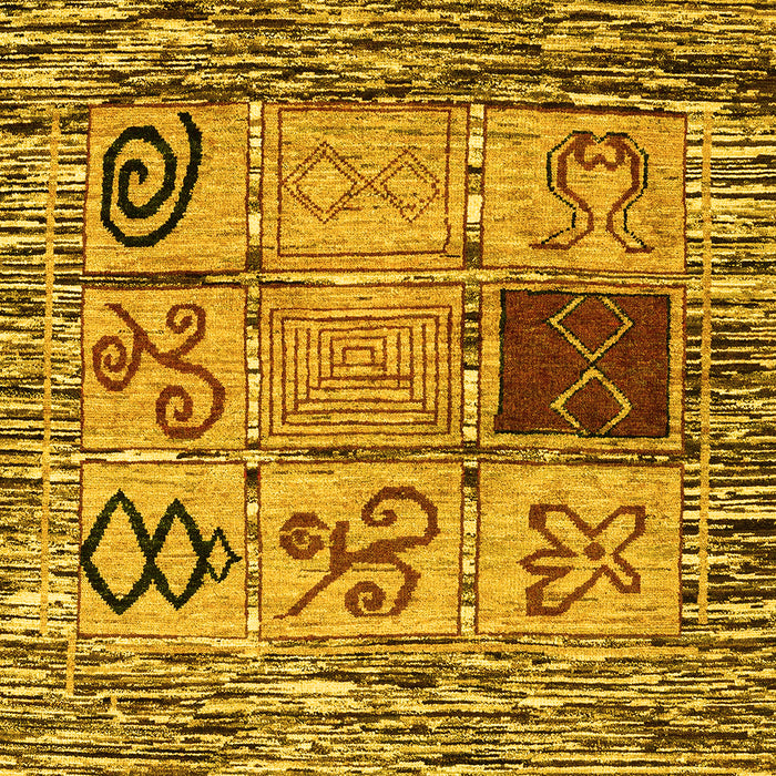 Machine Washable Oriental Yellow Modern Rug, wshabs1832yw