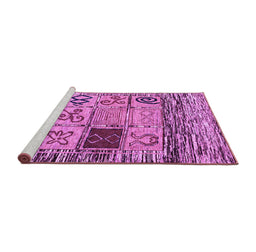 Sideview of Machine Washable Oriental Purple Modern Area Rugs, wshabs1832pur