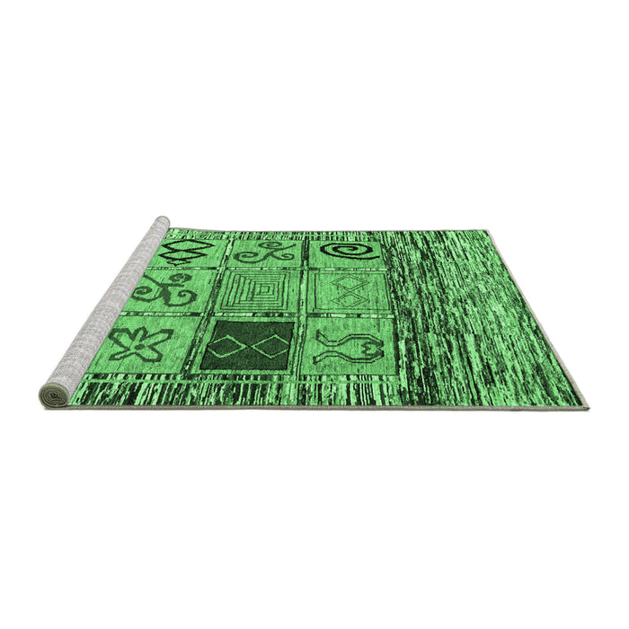 Sideview of Machine Washable Oriental Emerald Green Modern Area Rugs, wshabs1832emgrn