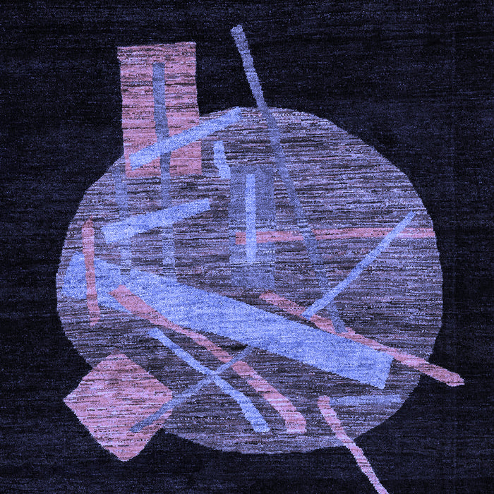 Machine Washable Oriental Blue Modern Rug, wshabs1833blu