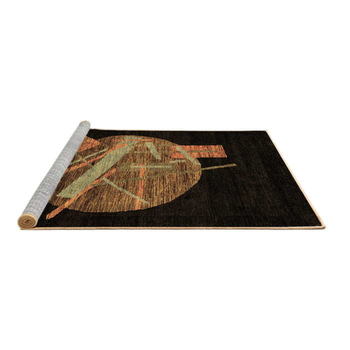 Sideview of Machine Washable Oriental Brown Modern Rug, wshabs1833brn
