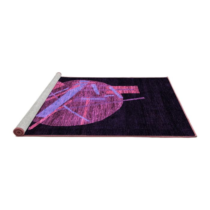 Sideview of Machine Washable Oriental Purple Modern Area Rugs, wshabs1833pur