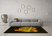 Machine Washable Oriental Yellow Modern Rug in a Living Room, wshabs1833yw