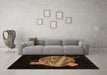 Machine Washable Oriental Brown Modern Rug in a Living Room,, wshabs1833brn