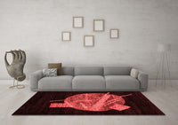 Machine Washable Oriental Red Modern Rug, wshabs1833red